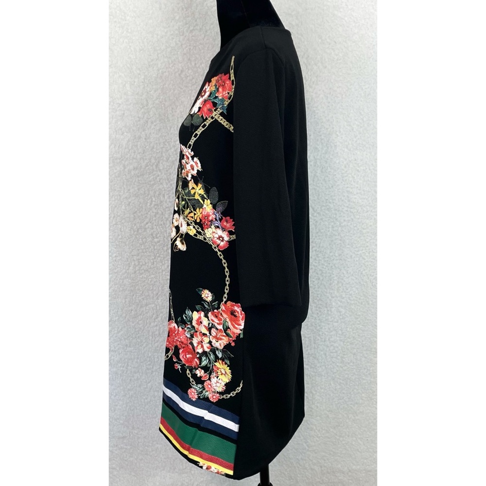 ZARA • Black/Multi Floral and Chain Print Mini Dress, S - Picture 8 of 14
